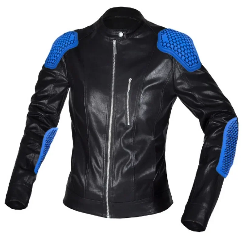 Motorcyclist Jacket Women's Biker Jacket Anti-drop Suit Four Seasons Moto Retro Casual Jacket Leather Waterproof Slim