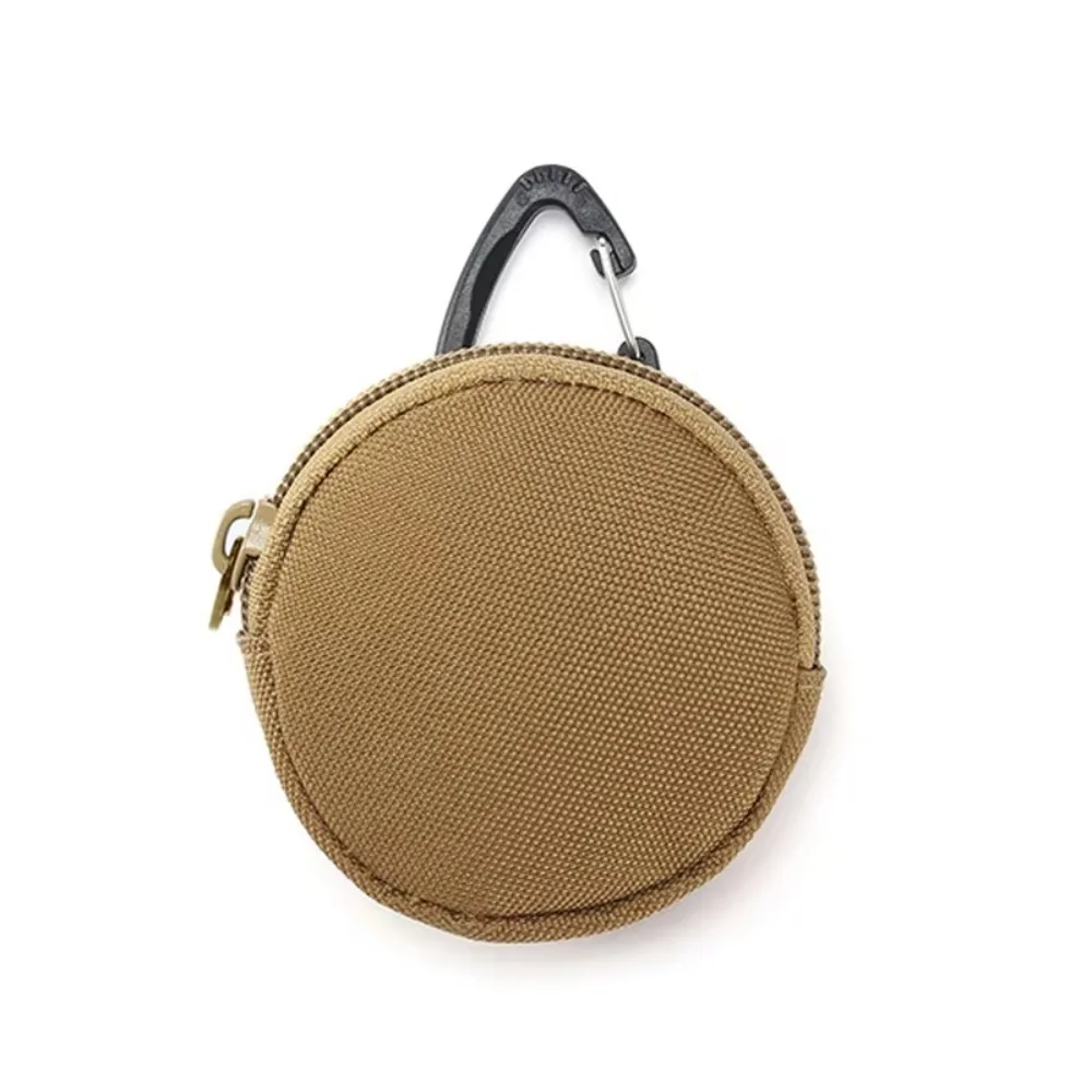 Portable Mini EDC Coin Purse Zipper Nylon Key Holder Water-resistant Round Storage Pouch Outdoor Accessories