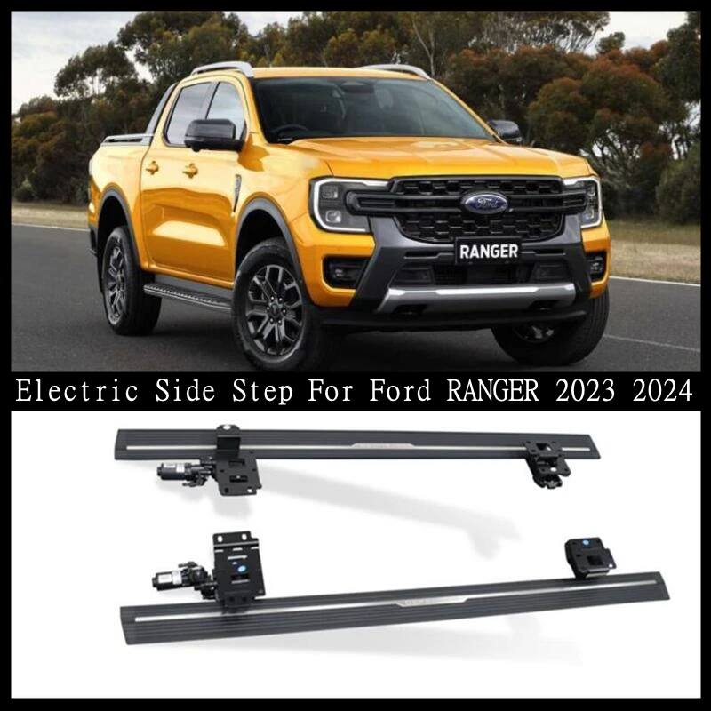 Escalón lateral automático para Ford RANGER 2023 2024, placas de correr de Control eléctrico, interruptor de Control de puerta, barra Nerf