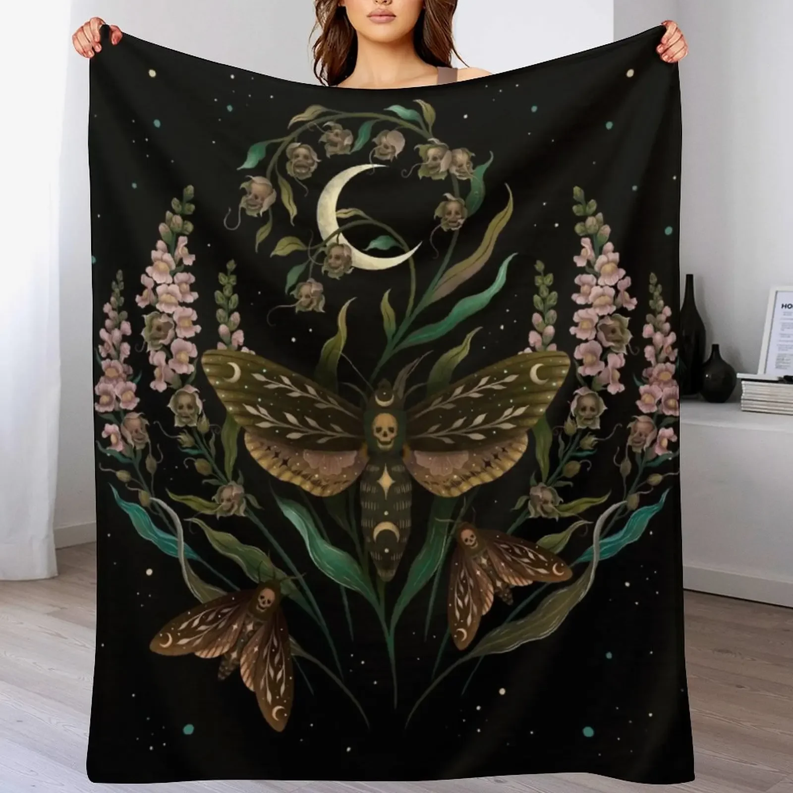 

Death's Head Throw Blanket Extra Large Throw Camping Luxury Designers Blankets