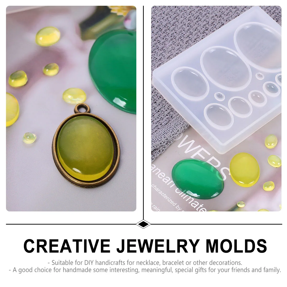 

2 pcs Gem Beads Jewelry Making Silicone Mold Ornaments Neutral Silica Gel Travel Craft DIY Gifts Accessories Parts