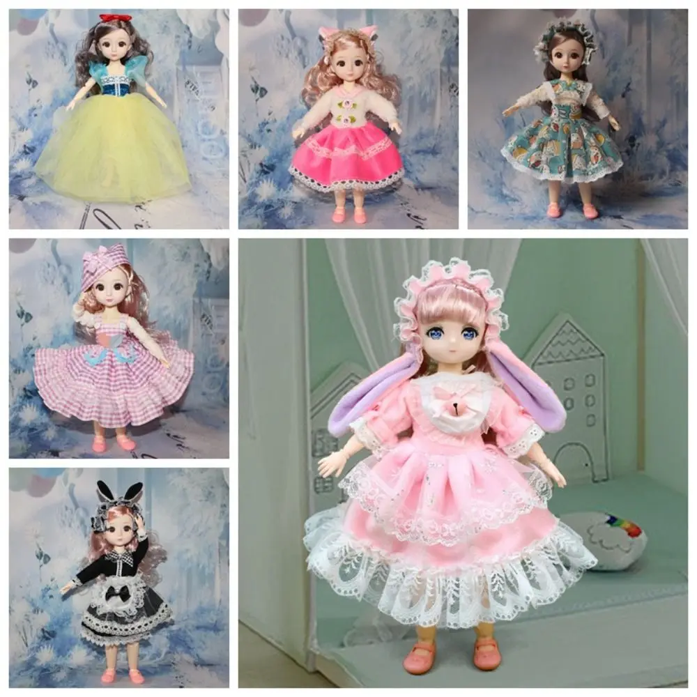 ตุ๊กตาจิ๋วข้อต่อทรงกลม 32 ซม. ตุ๊กตา BJD พร้อมชุดแต่งตัว ตุ๊กตา BJD ขนาด 1/6 ตา 3 มิติ น่ารัก ของเล่นข้อต่อ 32 ซม. สำหรับเด็ก