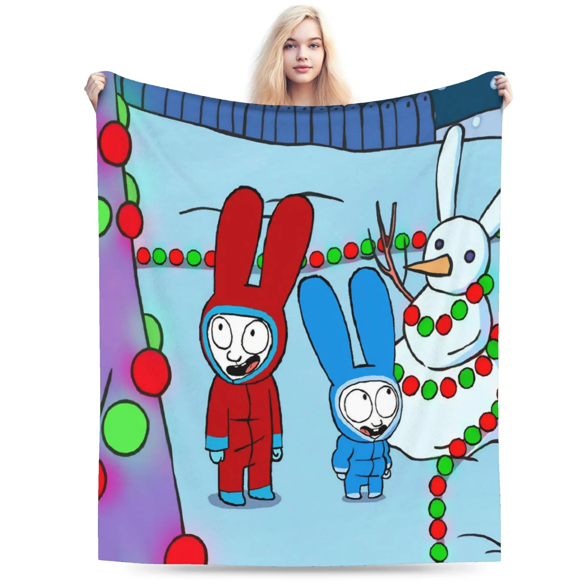 Comfort Simon Super Rabbit Blanket Accessories Sofa Decorative  Throw Blankets Ultra-Soft Flannel for Office