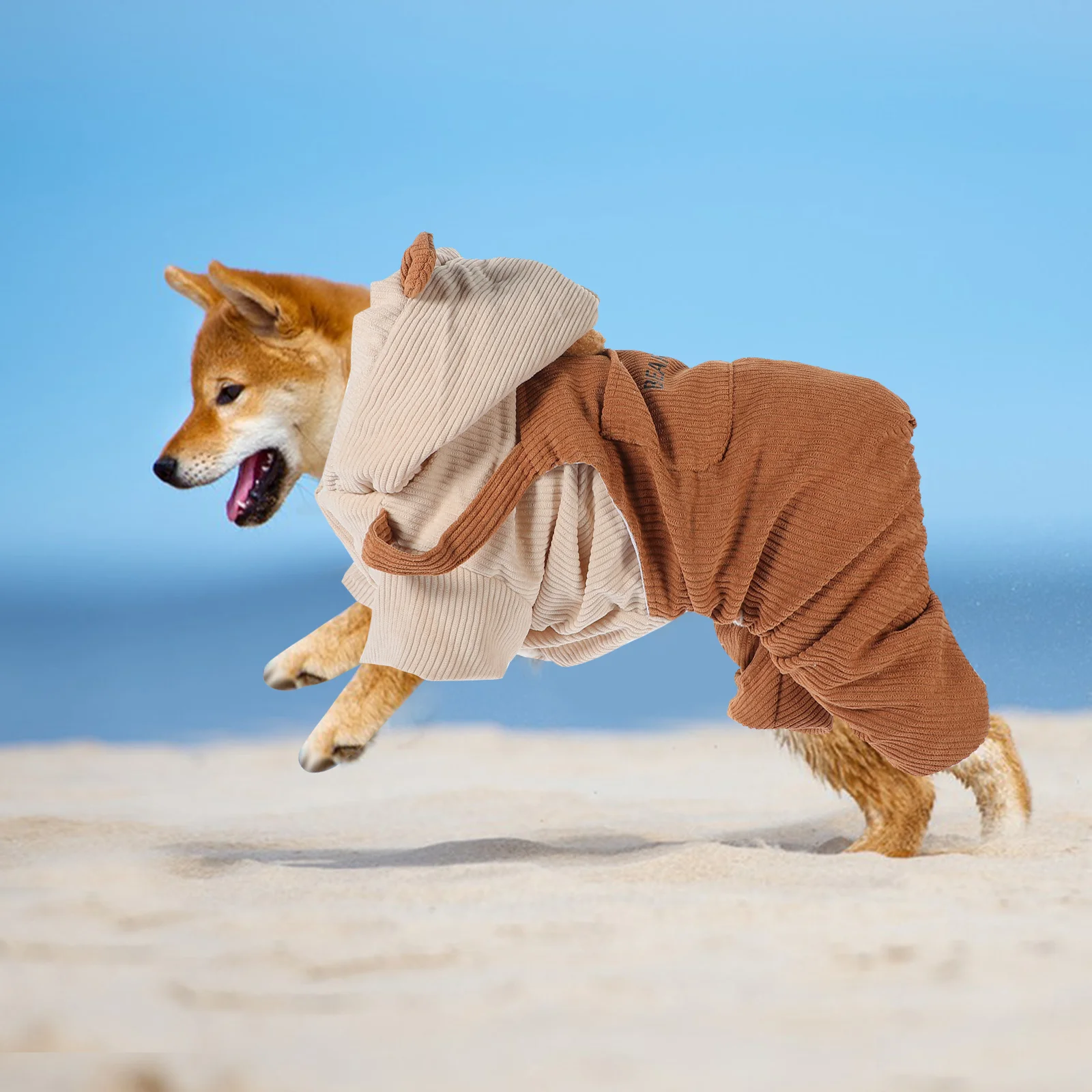 

1Pcs Lamb Fleece Warm Dog Clothes Thick Corduroy Small Dog Winter Costume Easy Wear Durable Pet Clothing Coffee Xl