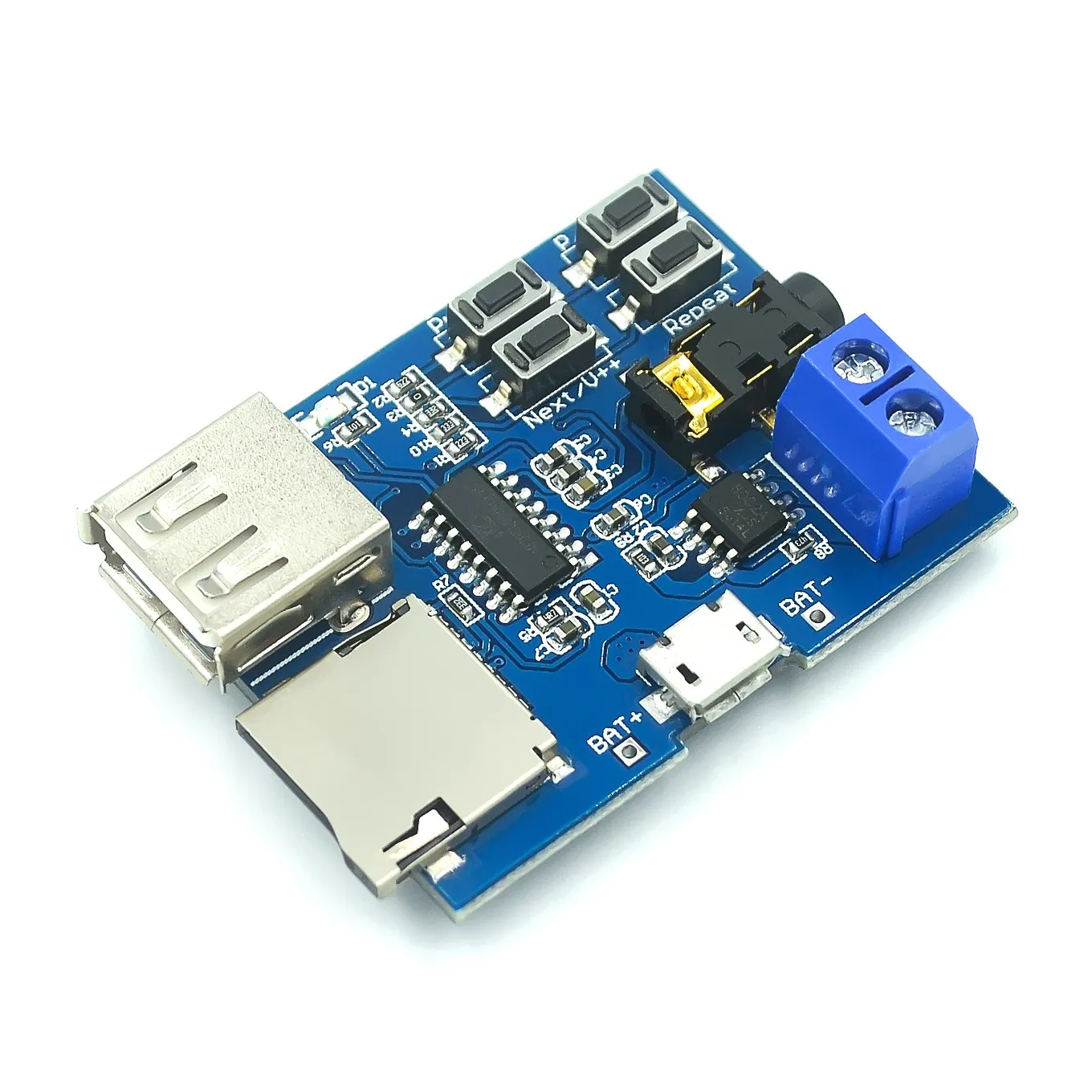 Mp3 nondestructive decoder board Built-in amplifier mp3 module mp3 decoder TF card U disk decoding player