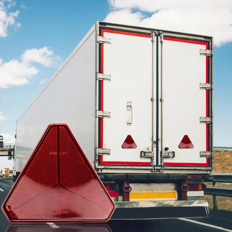 Triangle Reflector Safety Alert Sign Strip Reflective Red Stickers Universal Camper Lorry Caravan Truck Trailer Bus RV Golf Cart