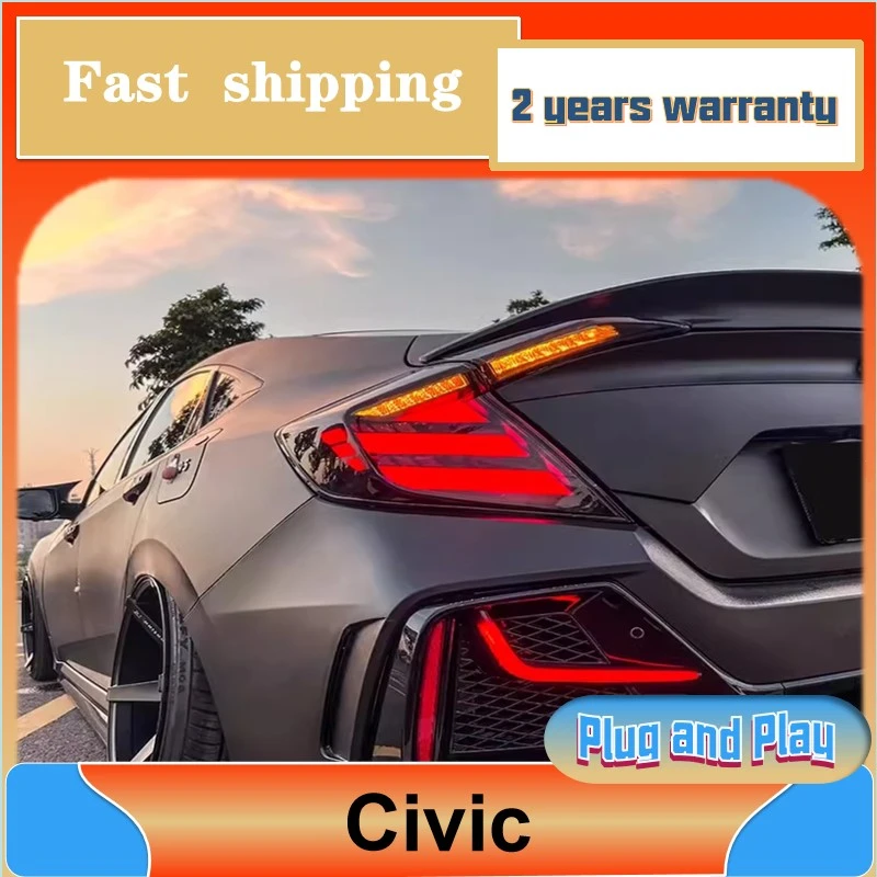 

Автомобильный Стайлинг для Honda Civic, задний фонарь 2021 Civic 10, задний фонарь, задний ДХО + Динамический сигнал поворота + задний фонарь