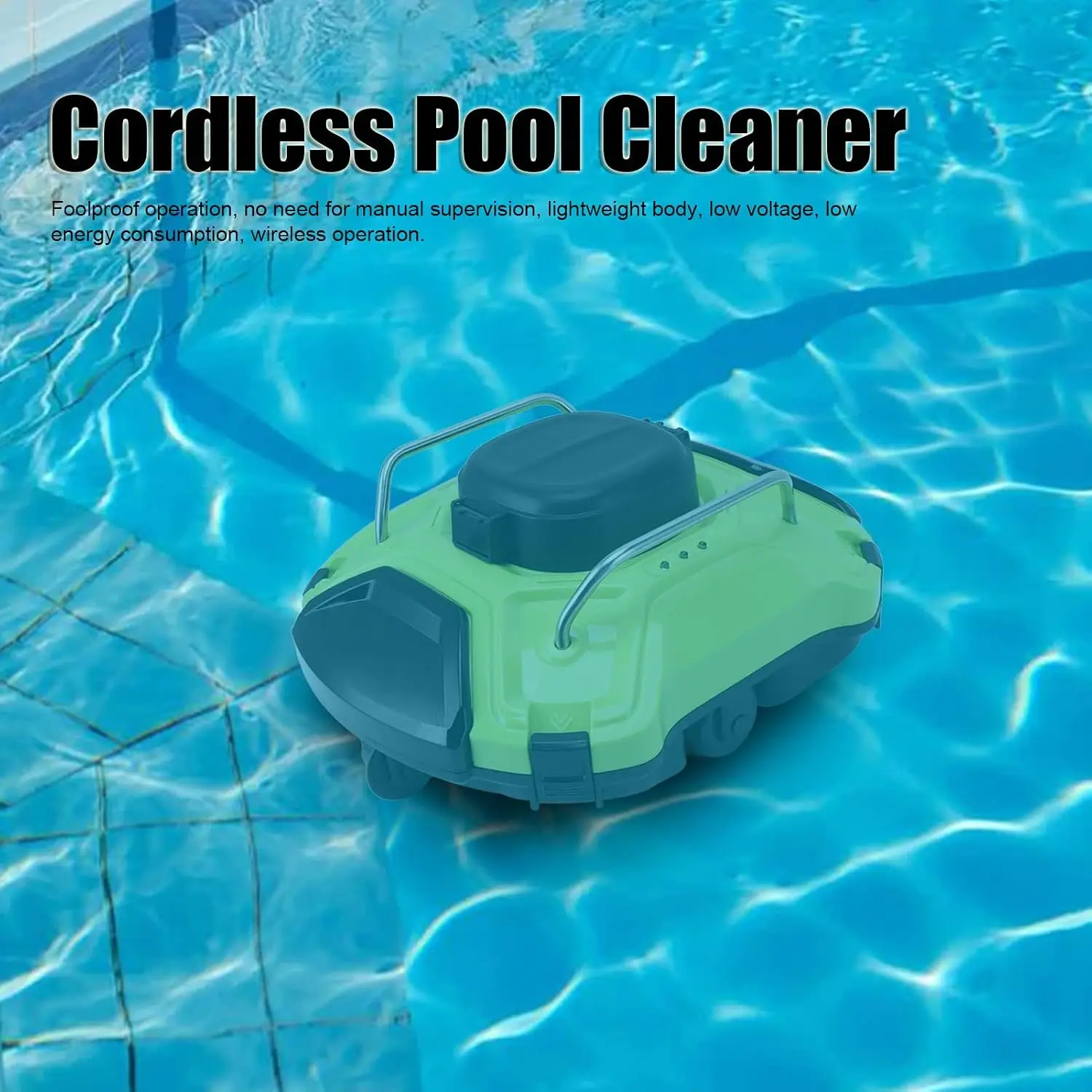 CustomizedCordless Robotic Pool Cleaner, Automatic Pool Vacuum for Flat Swimming Pool Floors, 360 Degree Cleaning with Route Pla view 3