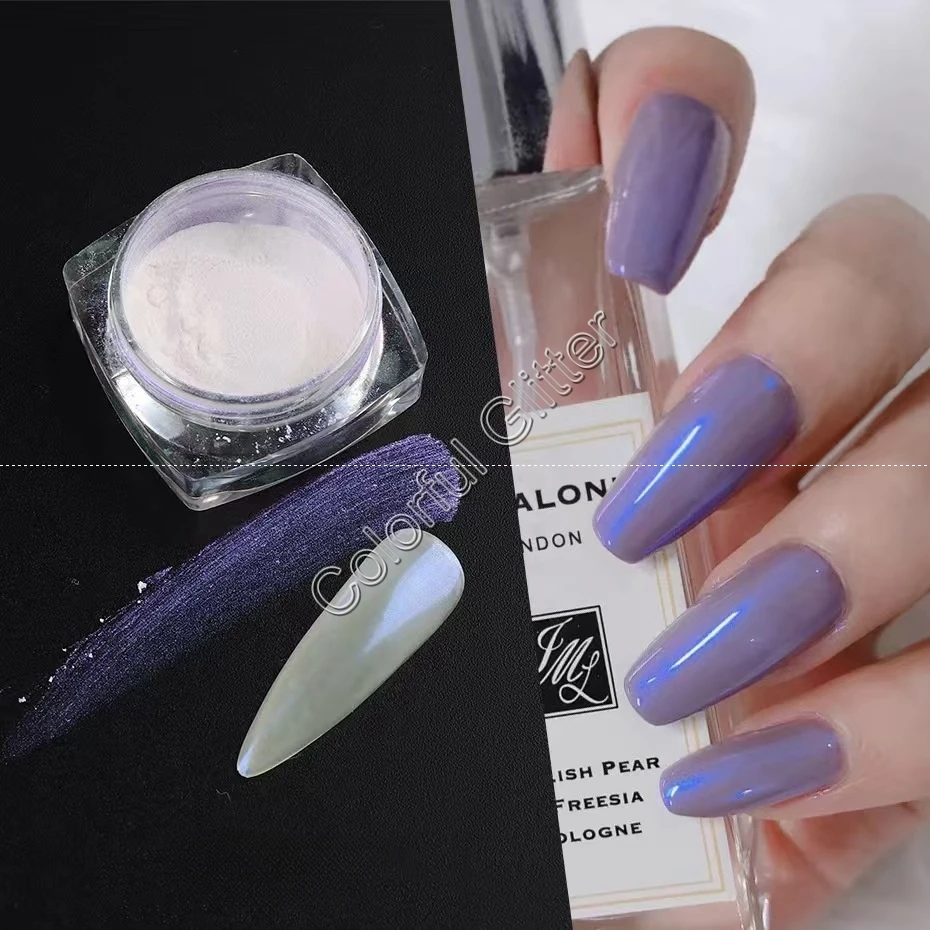 5 Colors Pearl White Aurora Pigment Borealis Moonlight Mirror Glitter Dust Pigment Powders for DIY Gel Nail Art Polish Makeup image 5