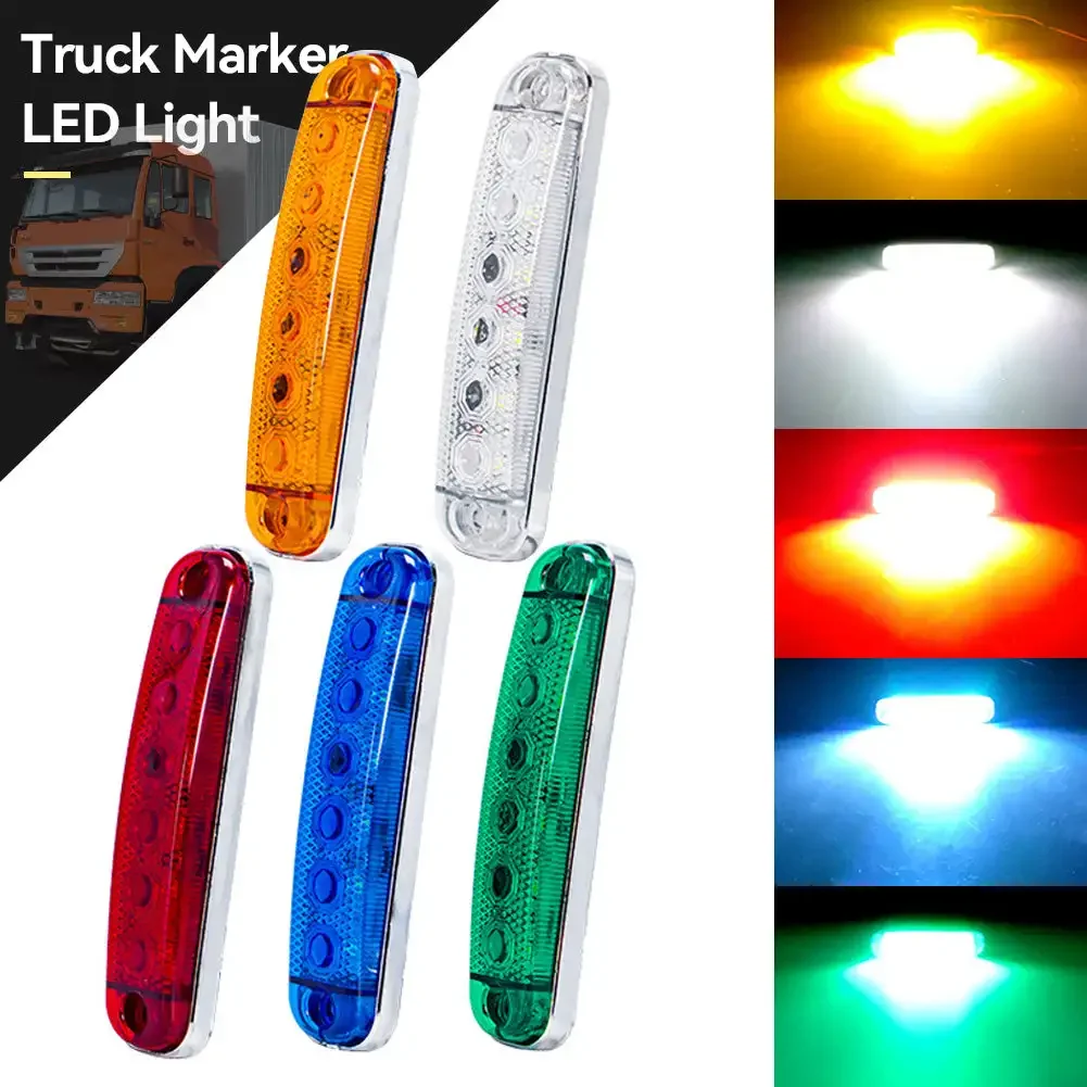 12V- 80V 6LED Warning Flashing Lights Front Rear Clearance Indicator Lamp Side Marker Lights for Trailer BUS Van Caravan Truck