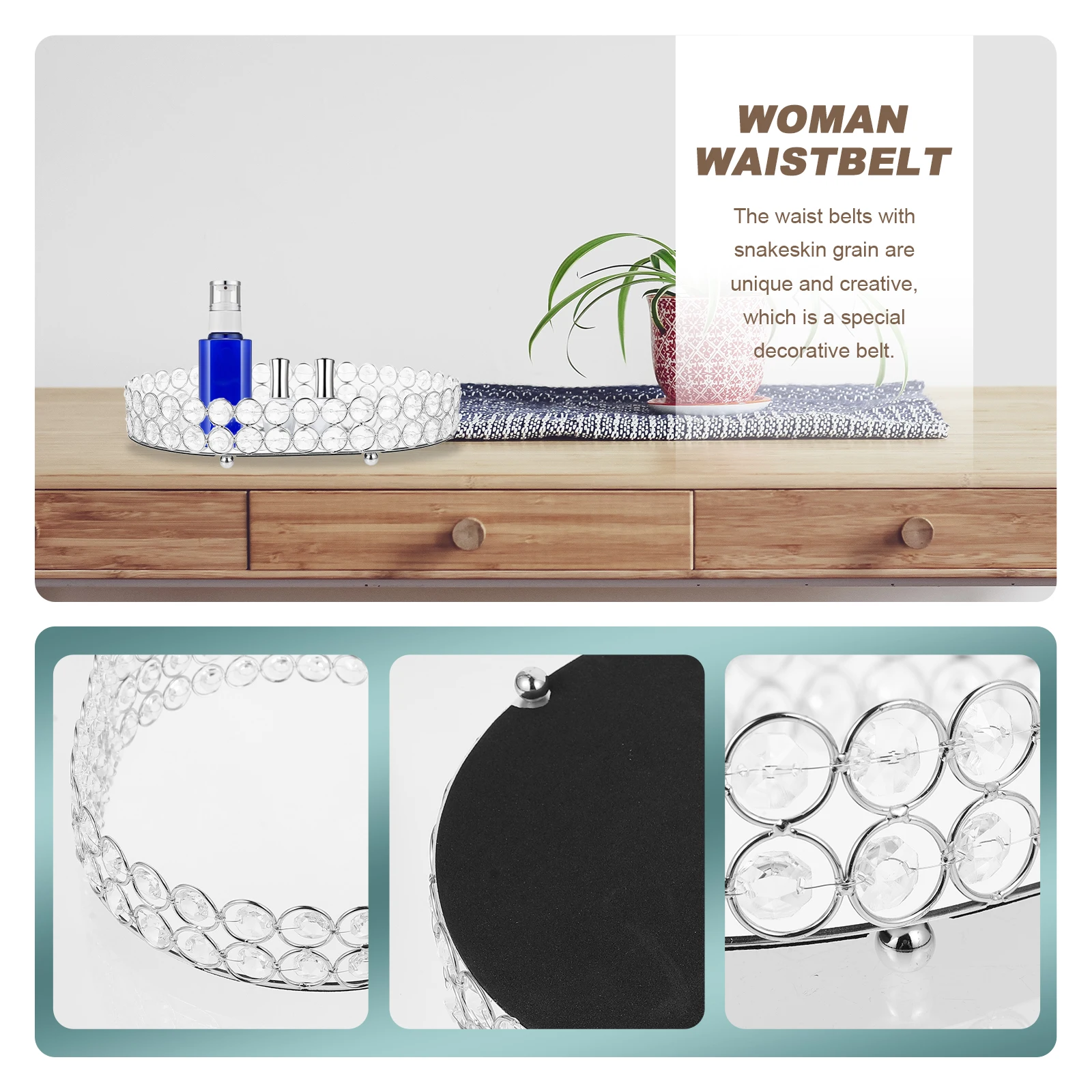 

Eco Friendly Jewelry Tray Odorless Organizer Multipurpose Decorative Plate for Cosmetics Dresser Decoration