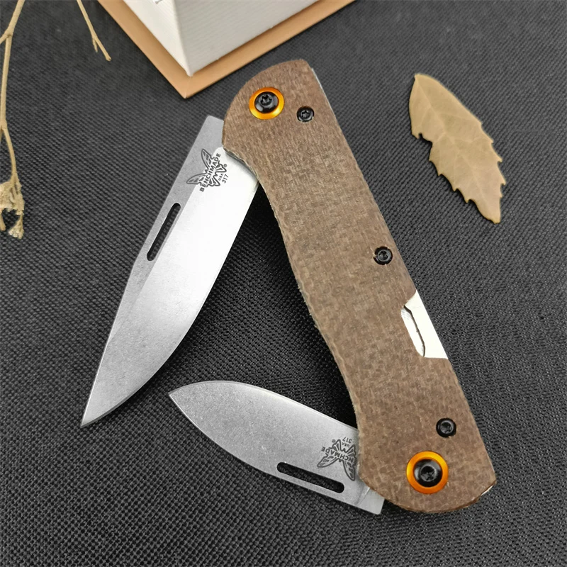 BM 371EDC Outdoor hiking portable survival rescue hunting multi-function double-bladed EDC folding knife men's gift