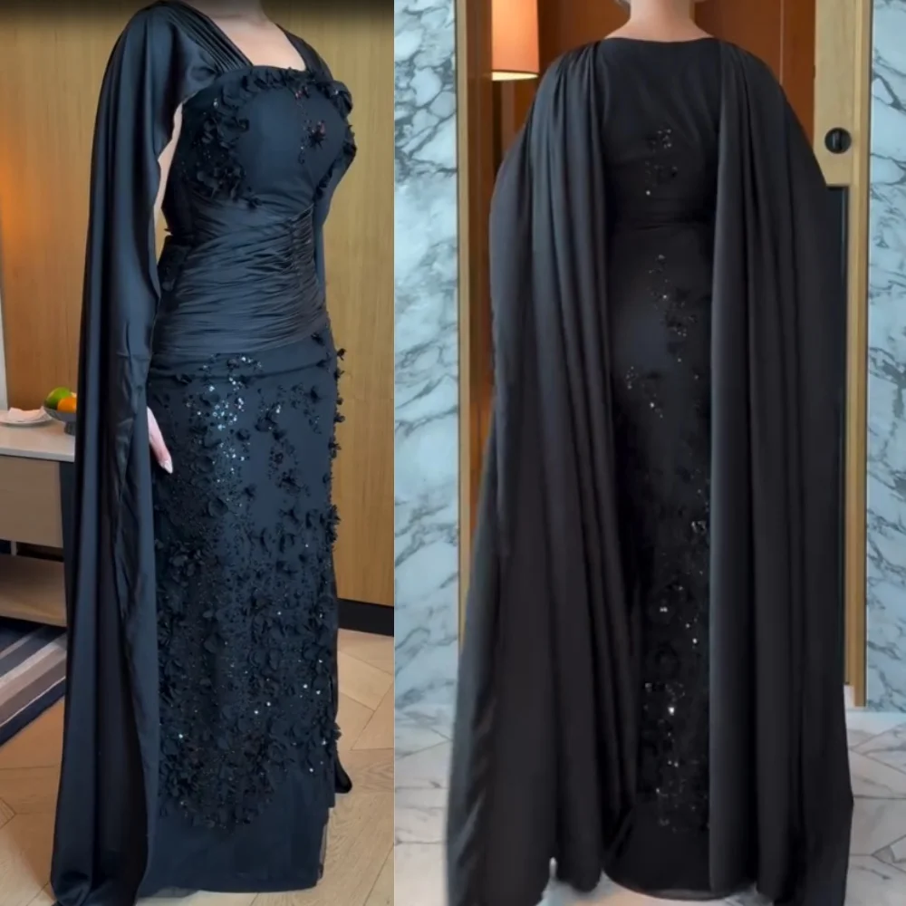 

Элегантное вечернее платье трапециевидной формы на заказ с квадратным вырезом и бретелями, свадебное платье на молнии длиной до пола, с бисером, коктейльное платье