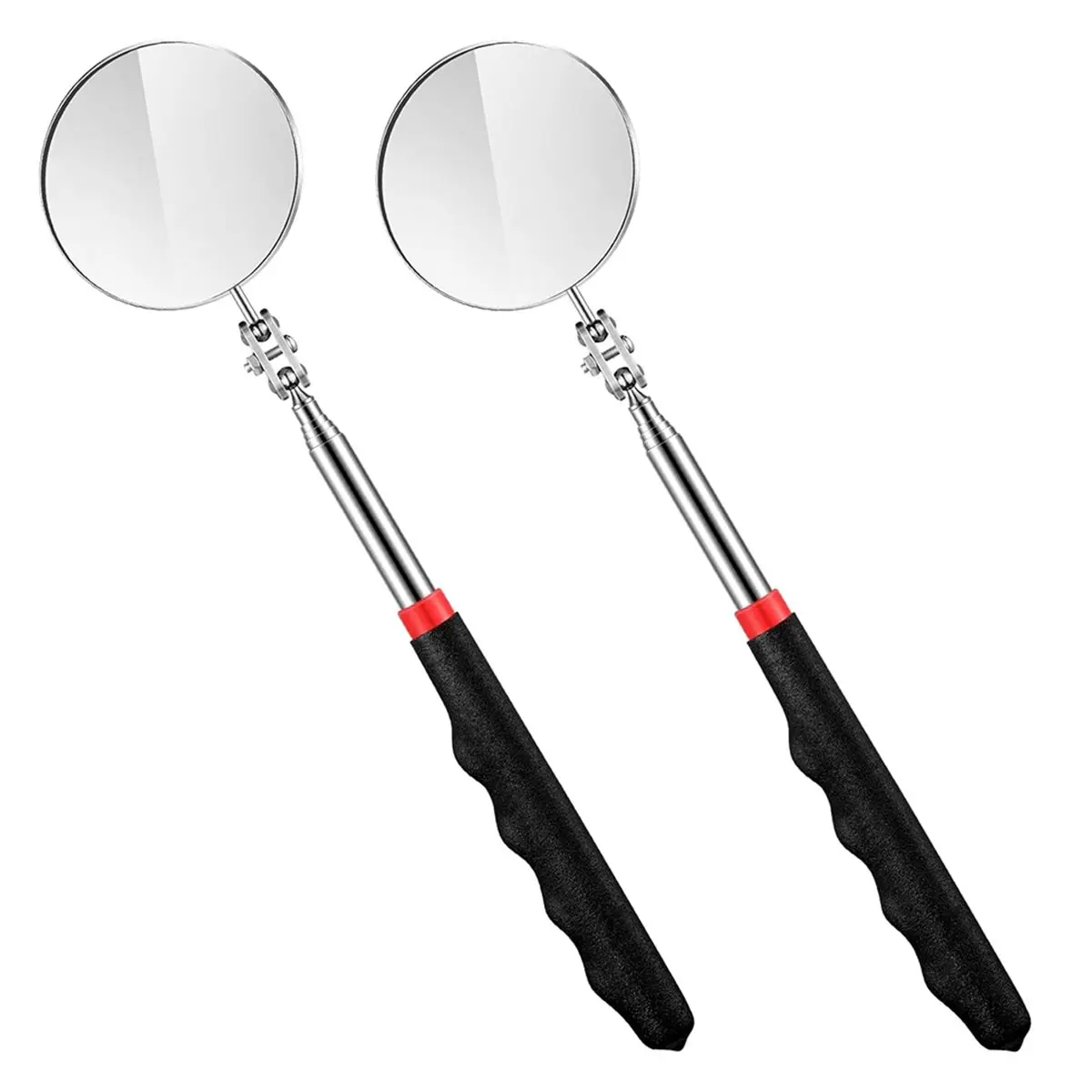 Best sales 2026 2 Telescopic Inspection Mirrors, Mechanical Mirror Tools with Long Handles, Circular Telescopic Mirror Rods