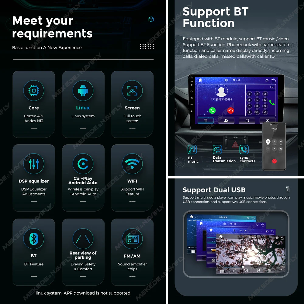 New Linux System Car Radio Autoradio 2 Din 7/9/10