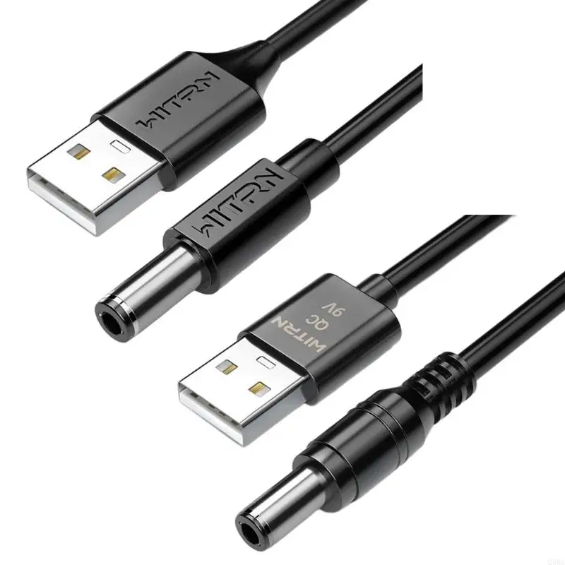 Q5WA Dây nguồn Dây điện USB-A PD12V 9V đến DC5.5X2,5mm cáp kích hoạt kích hoạt cho bộ định tuyến