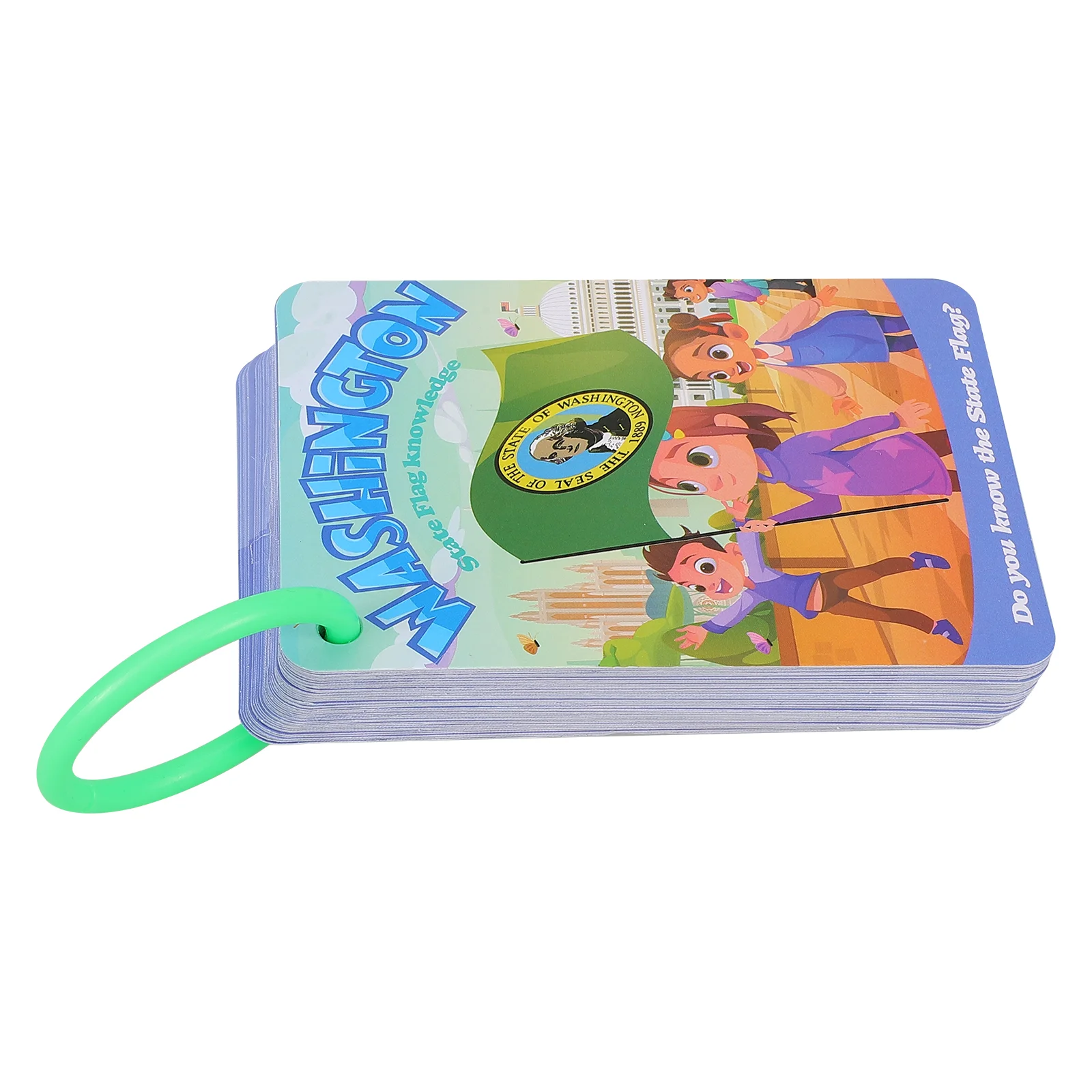 

Cognitive Card Cartoon Educational Cards Child Toddler Flash Paper Plastic US State Flags for