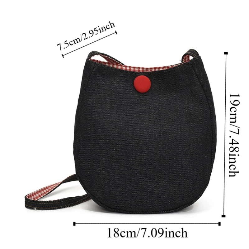 Casual schattige kleine vierkante tas geruite denim crossbody telefoonzakje dubbelzijdig beschikbare opbergtas raster schoudertas buiten