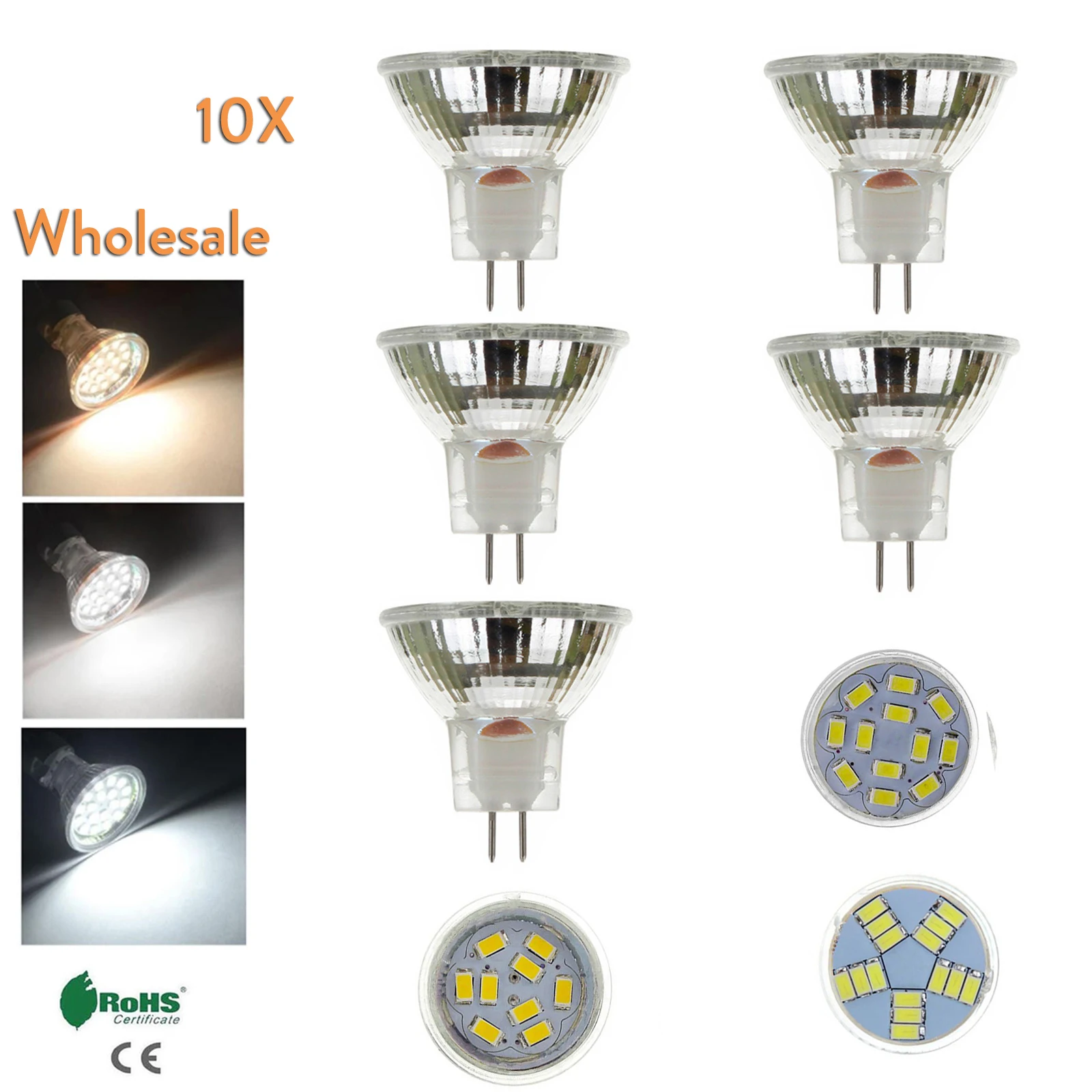 

10X Mr11 Led Spot Light Bulb 2W 4W Dc 12V 3000K 4500K 6000K Smd2835 Gu4 Not Dimmable 9Leds 12Leds 15Leds 120 Degree Beam Angle