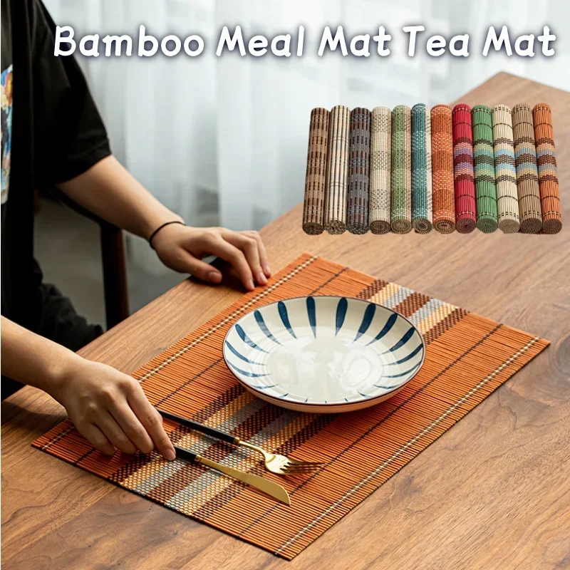 Bamboo Tea Mat Home Desktop Kung Fu Teaware Anti-scald Heat Insulation Cushion Kindergarten Dining Table Decoration Mats