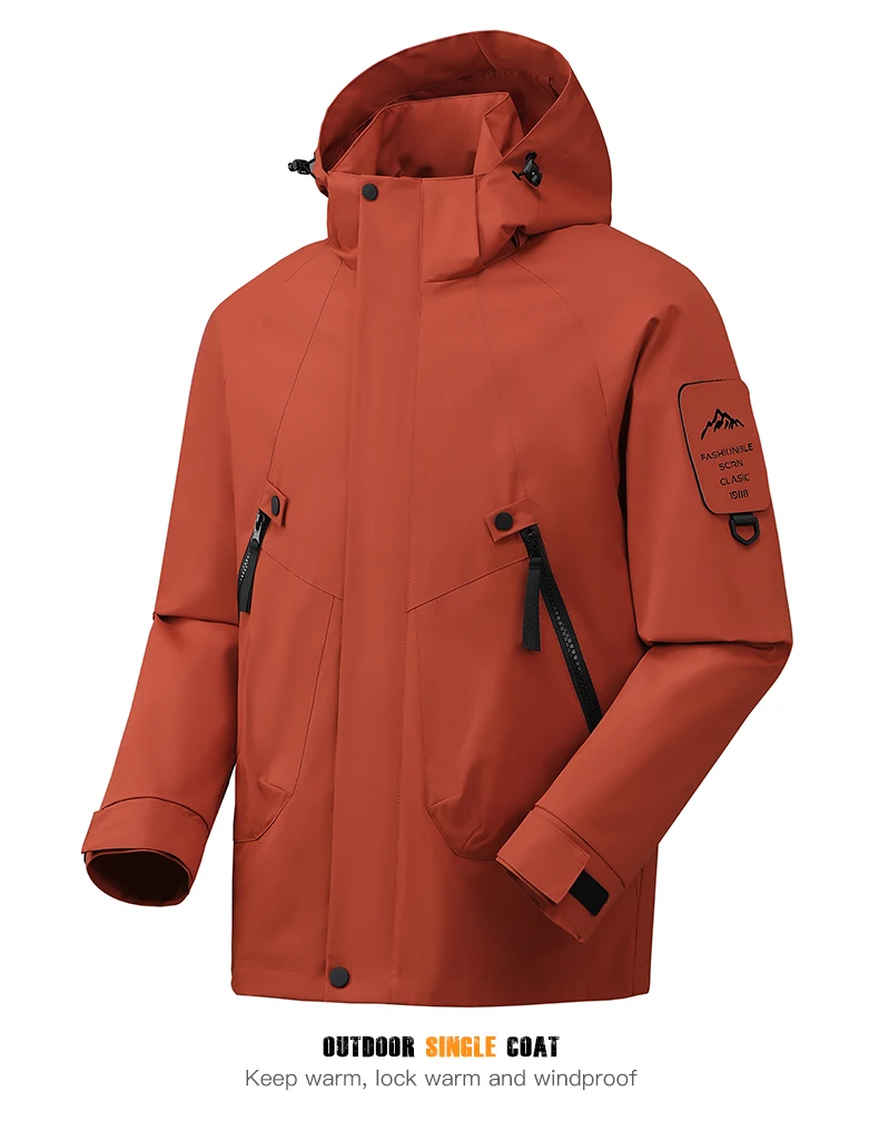 LNGXO Unisex wasserdichte Outdoor-Jacke, Windjacke, Regenmantel zum Klettern, Wandern, Camping, Trekking, Herren und Damen, winddicht, atmungsaktiv – Detail 14