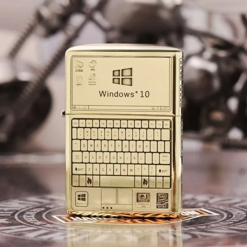 

new desktop carved fuel lighter, classic windproof grinding wheel lighter, cigarette accessories, men's gift