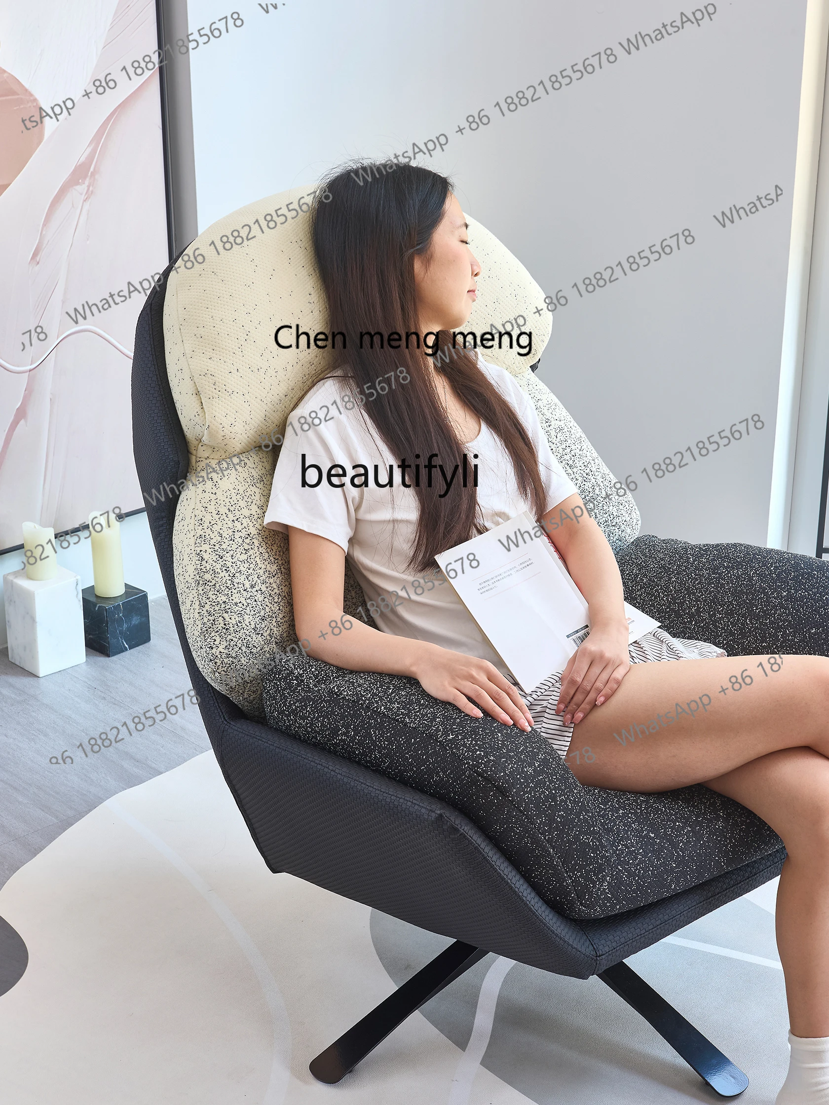 탈부착 가능한 소파 의자, 거실 발코니용 360도 회전 싱글 의자, 레저 의자 H