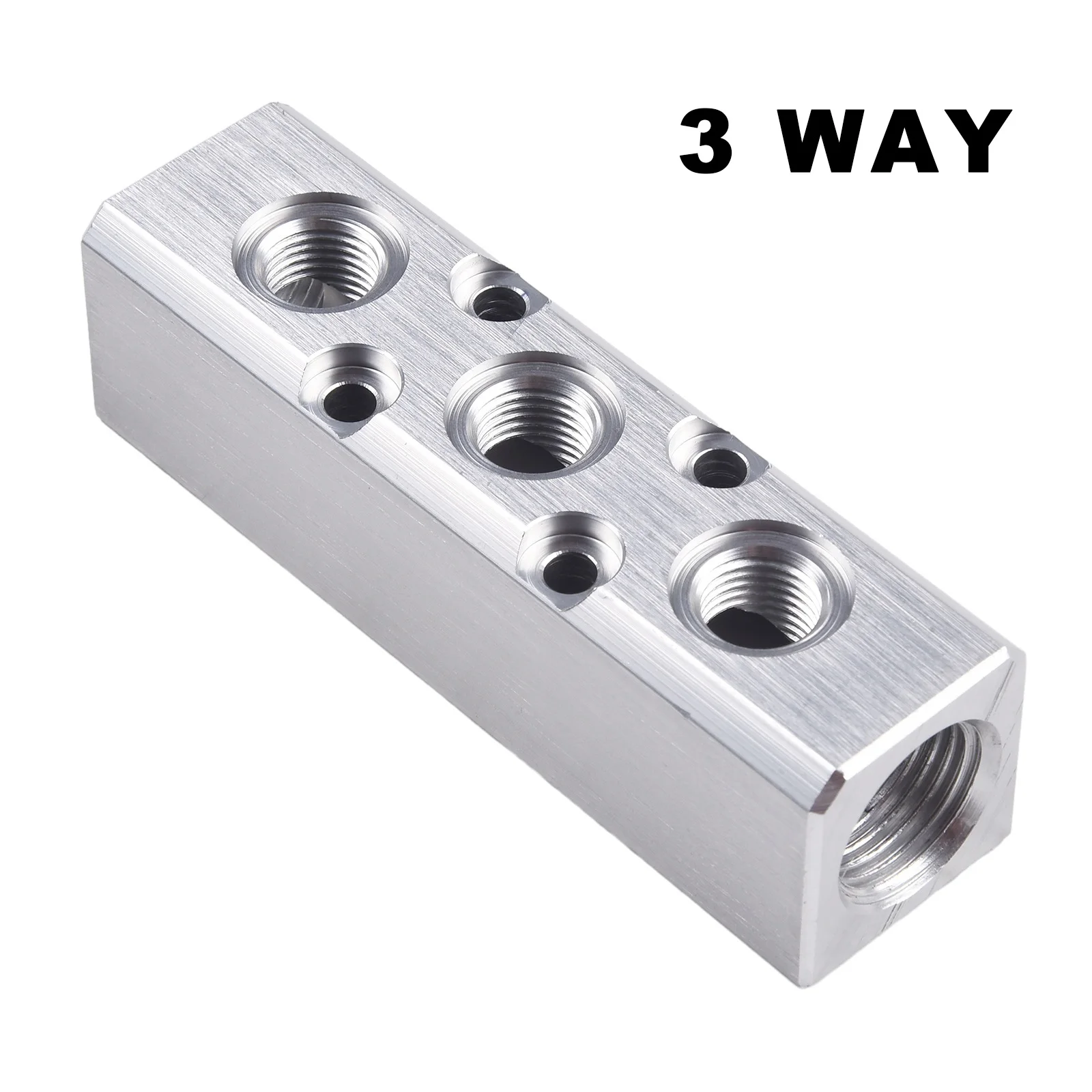 Aluminum Air Hose Inline Manifold Block Splitter G1/4 Threaded Manifold Fitting Ports Air Hose Manifold Blocks Tools Accessories