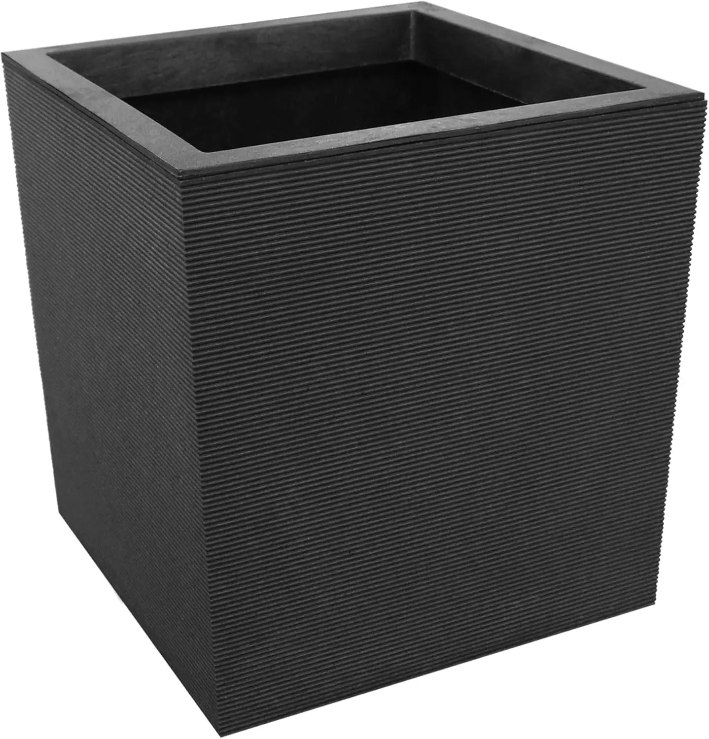 

Self-Watering Square Planter 13.5x14" Black - Indoor/Outdoor Plant Container, Crack-Proof Recycled Material