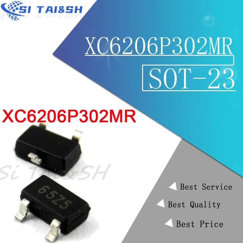 

20pcs New SOT23 XC6206P302MR 3V current 140MA positive voltage regulator chip silk screen 65Z5