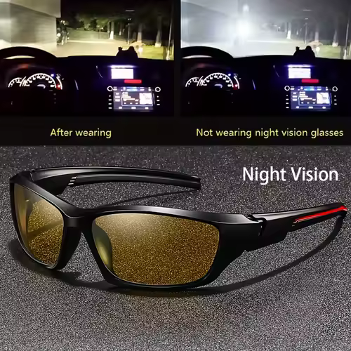 Square Yellow Night Vision Anti-Glare Goggles for Men Women Driving Fishing Beach Sunglasses UV Protection Polycarbonate Glasses - Image 9