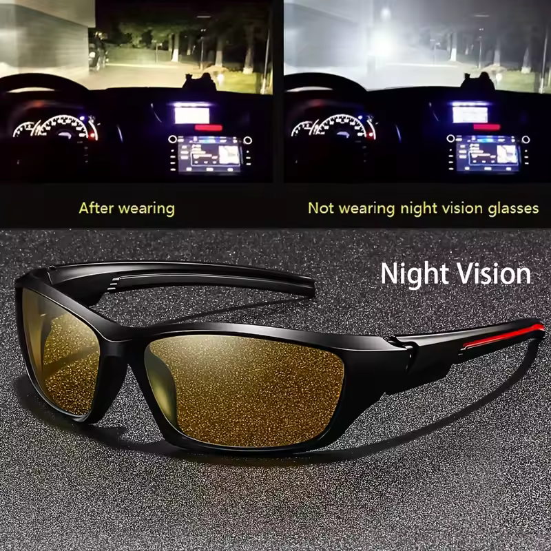Square Yellow Night Vision Anti-Glare Goggles for Men Women Driving Fishing Beach Sunglasses UV Protection Polycarbonate Glasses - Image 9