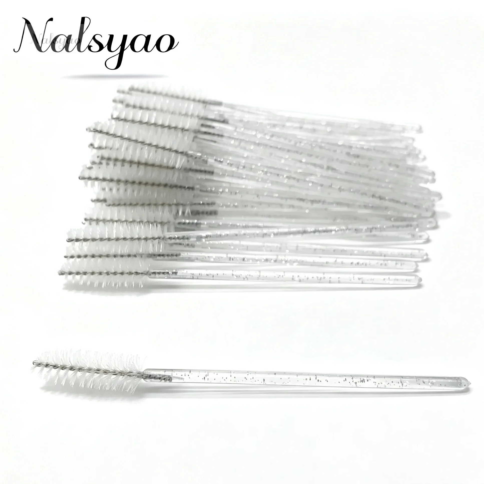 50Pcs Crystal Stick Eyelash Brushes Disposable Mascara Wands Applicator Lash Scrub Eyelashes Extensions Supplies