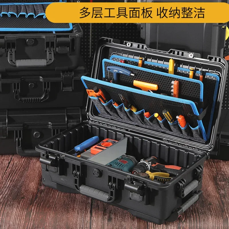 Multifunctional maintenance hardware toolbox, storage box, industrial grade storage box, trolley case, large portable waterproof