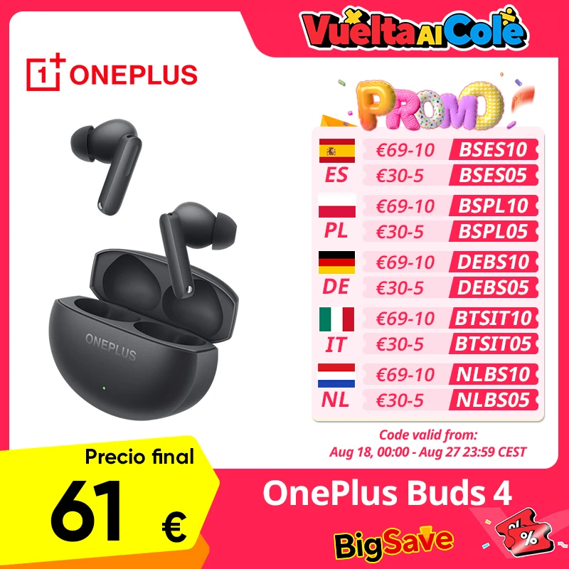 Oneplus Pine Shadow Green Audífonos Buds 4 Originales, Inalámbricos, Con Cancelación De Ruido Ai Para Llamadas, 55Db, Largo Alcance, Resistentes Al Agua Ip55, Portátiles - Imagen 6