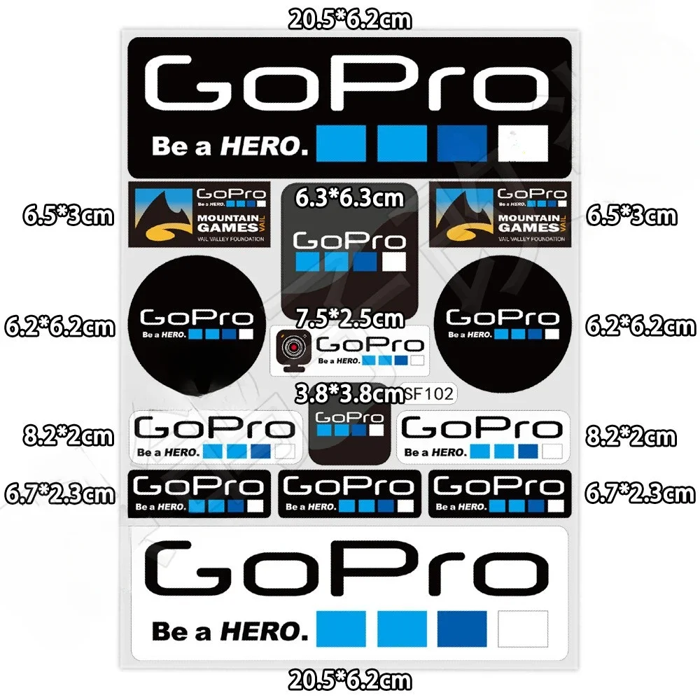 GoPro HERO Extreme Sports Reflective Sticker Motorcycle Modified Tailbox Decoration Skateboard Helmet Sticker image 6