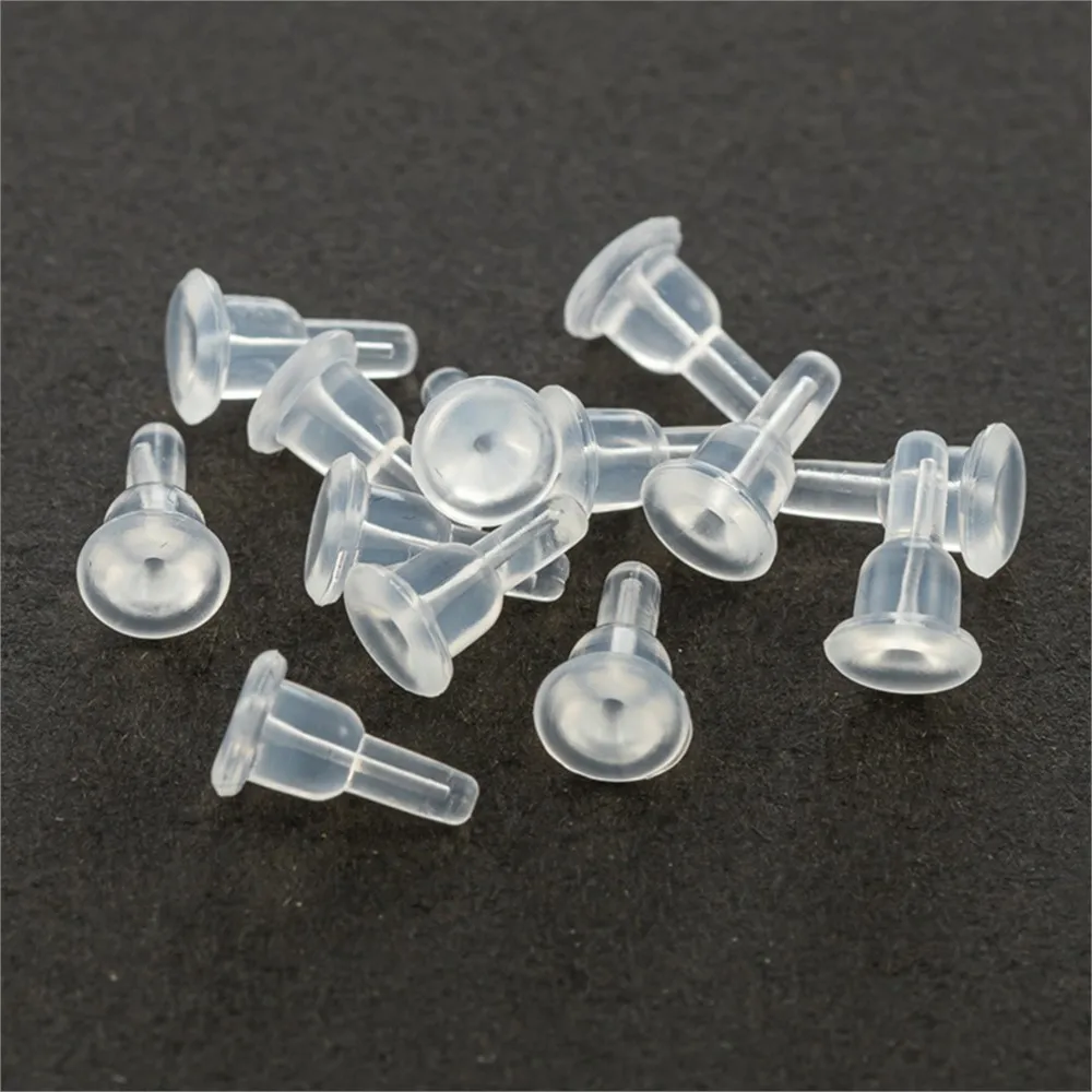 50/100Pcs 6x10mm Silicone Earring Backs Stopper Stud Earring Back Dust-Proof Stopper For DIY Jewelry Findings Making Accessories