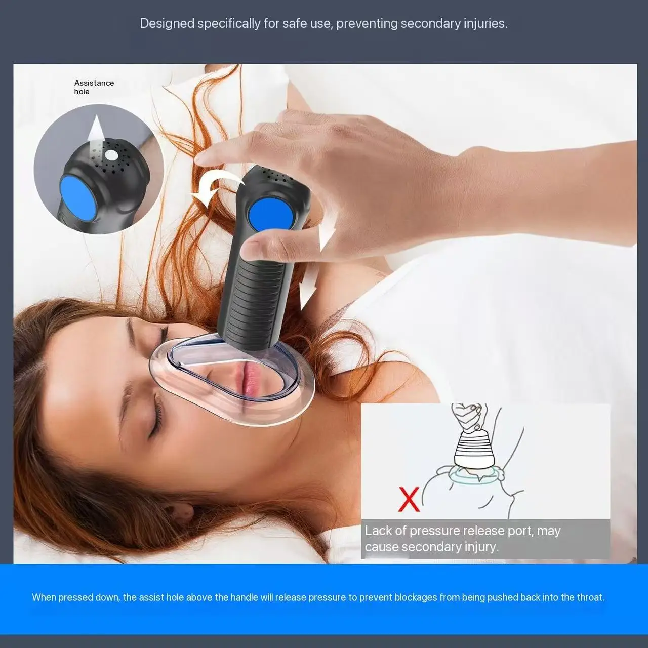 Heimlich Emergency Rescue Device Anti-choking Instrument Portable Throat Negative Pressure Aspirator Class II 1 Year Warranty
