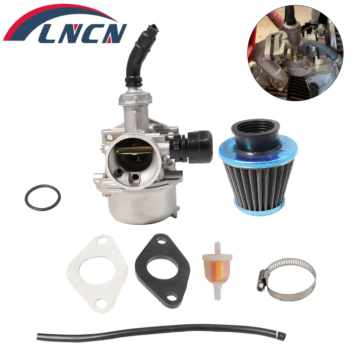 

ATV Carburetor PZ19 with Fuel Filter and 35mm Air Filter for 50cc 70cc 80cc 90cc 110cc 125cc ATV Dirt Pit Bike Taotao Honda CRF
