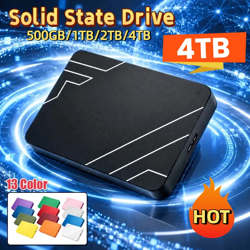 2026 NEW 500GB 1TB 2TB 4TB Shockproof Portable External Hard Drive USB3.0 Type-C SSD Plug Play Hard Disk For Laptop Mac
