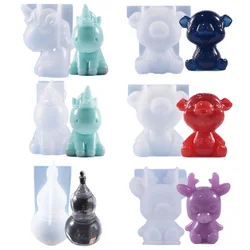 1pc/DIY Crystal Drip Mold Lucky Temperance Peaceful Piggy Shape 3D Stereoscopic Pendulum Shaped Fish Tail Silicone Mould Home De