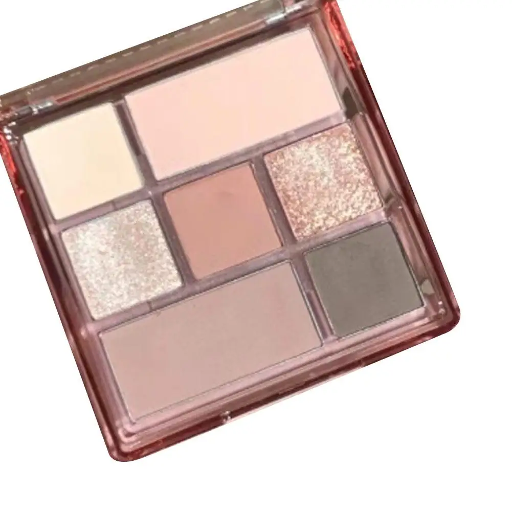 Palette di ombretti a 7 colori Waterproof Nude Earth color Pearly Eyeshadow Eyeshadow Rose Glitter Matte Palette colore rosa O5q4