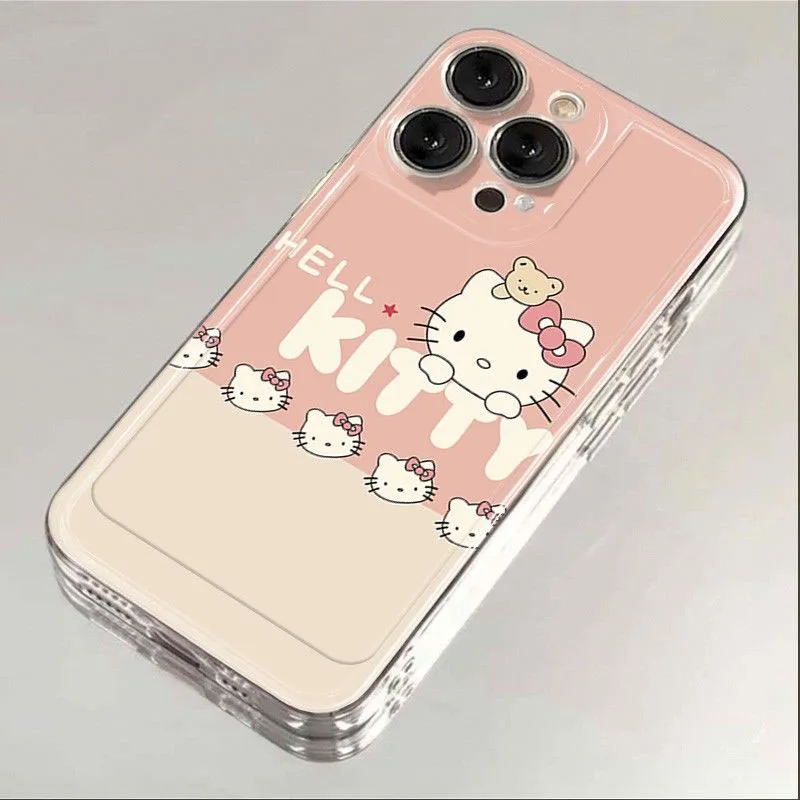 Miniso Hello Kitty 14Pro IPhone15 Transparent Case Cute 12 13 Cartoon Xsmax Anti Slip Xr Silica Gel 11 Soft Shell Girl Gift