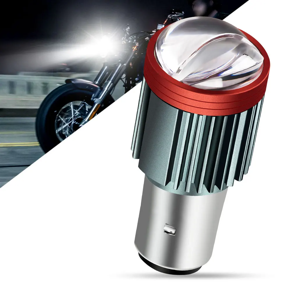 1PC LED Motorcycle Light Bulb Yellow White BA20D H4 H6 1:1 Spotlight 4000LM High Beam Low Beam LED Moto Accessories