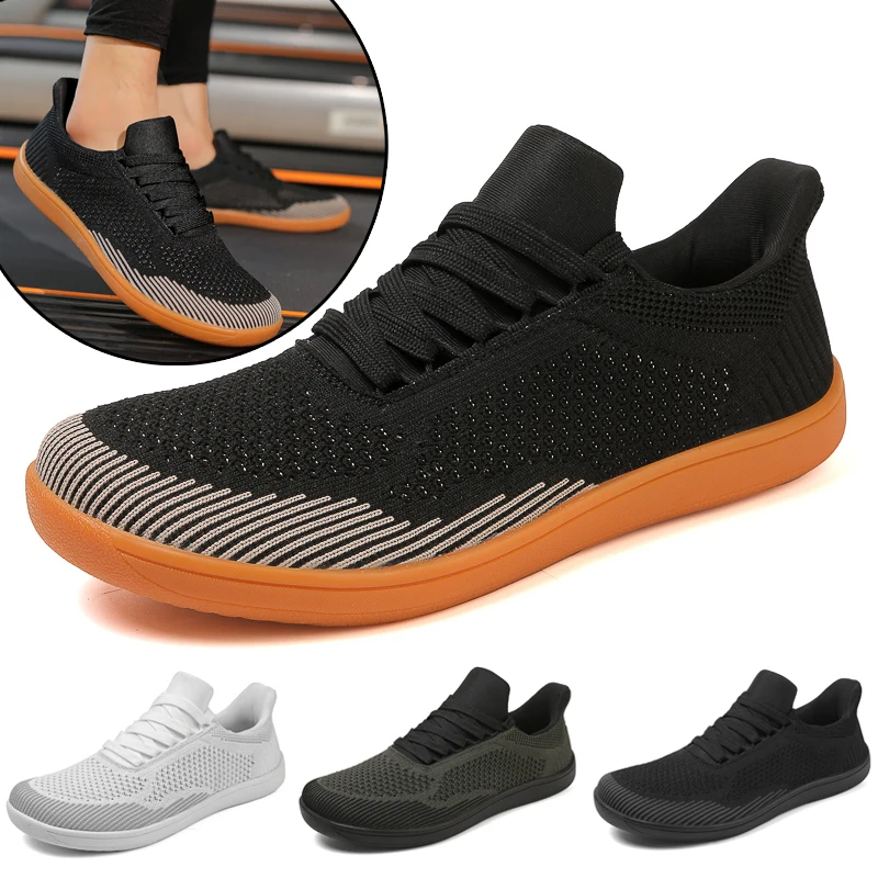 Minimalist Barefoot Shoes Breathable Wide Toe Cross Trainer Hands Free Slip On Running Shoes Casual Mesh Sneakers for Men Women