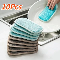 Double Sided Kitchen Cleaning Magic Sponges Non-Scratch Microfiber Sponge Reusable Scouring Pad for Scrubbing Cleaning of Dishes