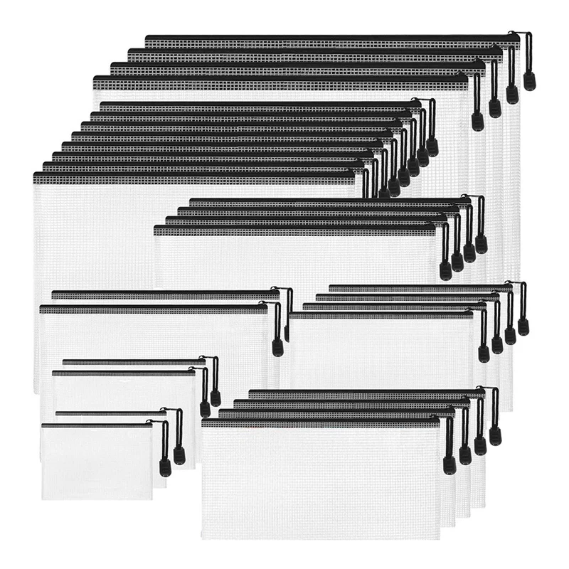 

30 шт., сетчатые прозрачные мешки на молнии для хранения игрушек