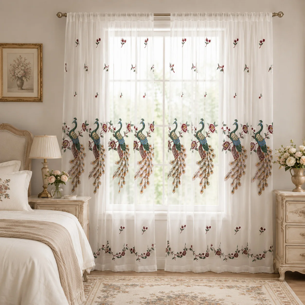 قطعة واحدة، ستارة شفافة بيضاء - مراجعة Curtain Rods وسعره