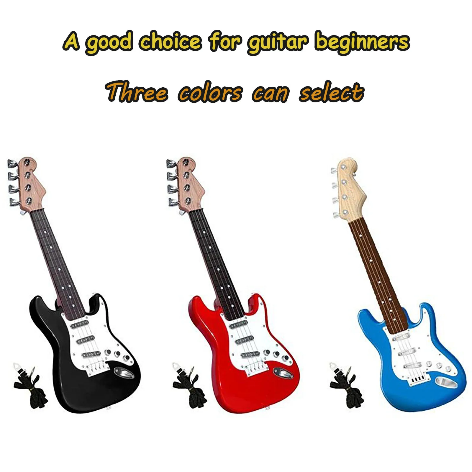 17 Inch Electric Guitar Toy for Kids with 4 Strings, Flashing LED Lights & Sound – Musical Instrument Gift for Boys Girls 3-8