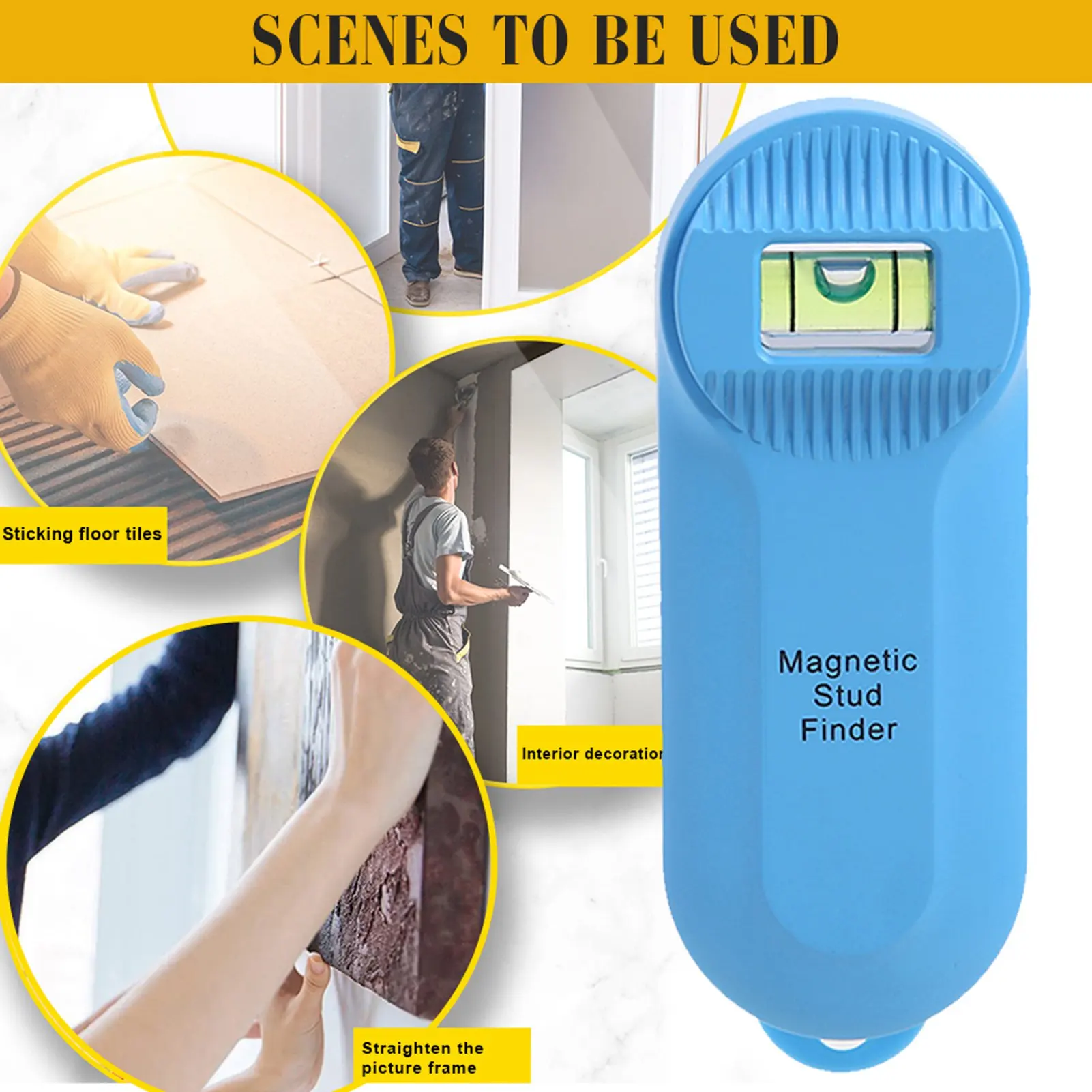 Magnetic Wall Stud Finder Spirit Level Strong Magnetic Stud Sensor Magnet Detector for Screws Fasteners,Standard